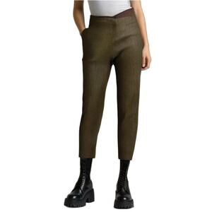 Kellwood Company Boho Slim Fit Striped Black Relaxed Pants Womens 4